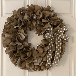Brown fall farmhouse country rustic Polka Dot Holiday Wreath